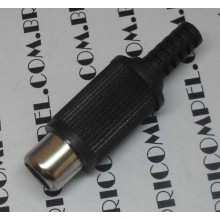 10 un. CONECTOR RCA FEMEA PRETO EMETAL