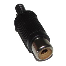 50 un. CONECTOR RCA FEMEA PRETO/AMARELO EMETAL