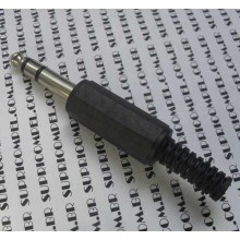 CONECTOR P10 ESTEREO PLÁSTICO PRETO