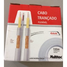 100m  CABO COAXIAL 4,00MM + BIPOLAR 2 x 26AWG 80% MALHA CFTV 