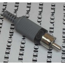 CONECTOR RCA FEMEA CINZA EMETAL